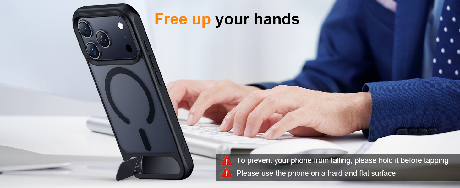 Temdan Magnetic for iPhone 18 Pro Max Case/iPhone 17 Pro Max Case Stand