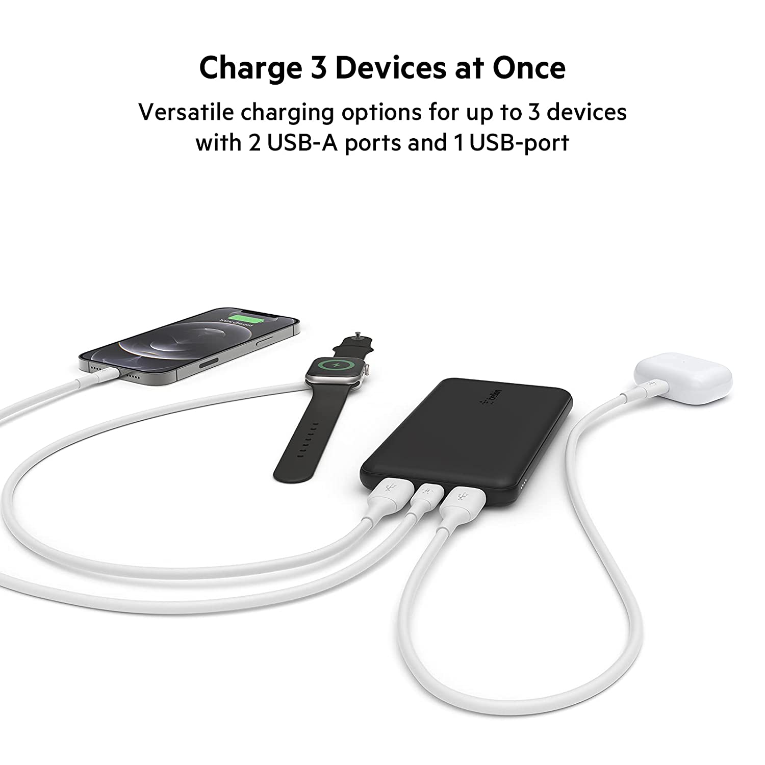 Belkin 10000 mAh Power Bank | Super Fast Charging | USB-C PD Port | 15W Charging for iPhone Series (16, 16 Pro Max), Samsung Galaxy, Pixel & More | 2 Years Warranty | Black
