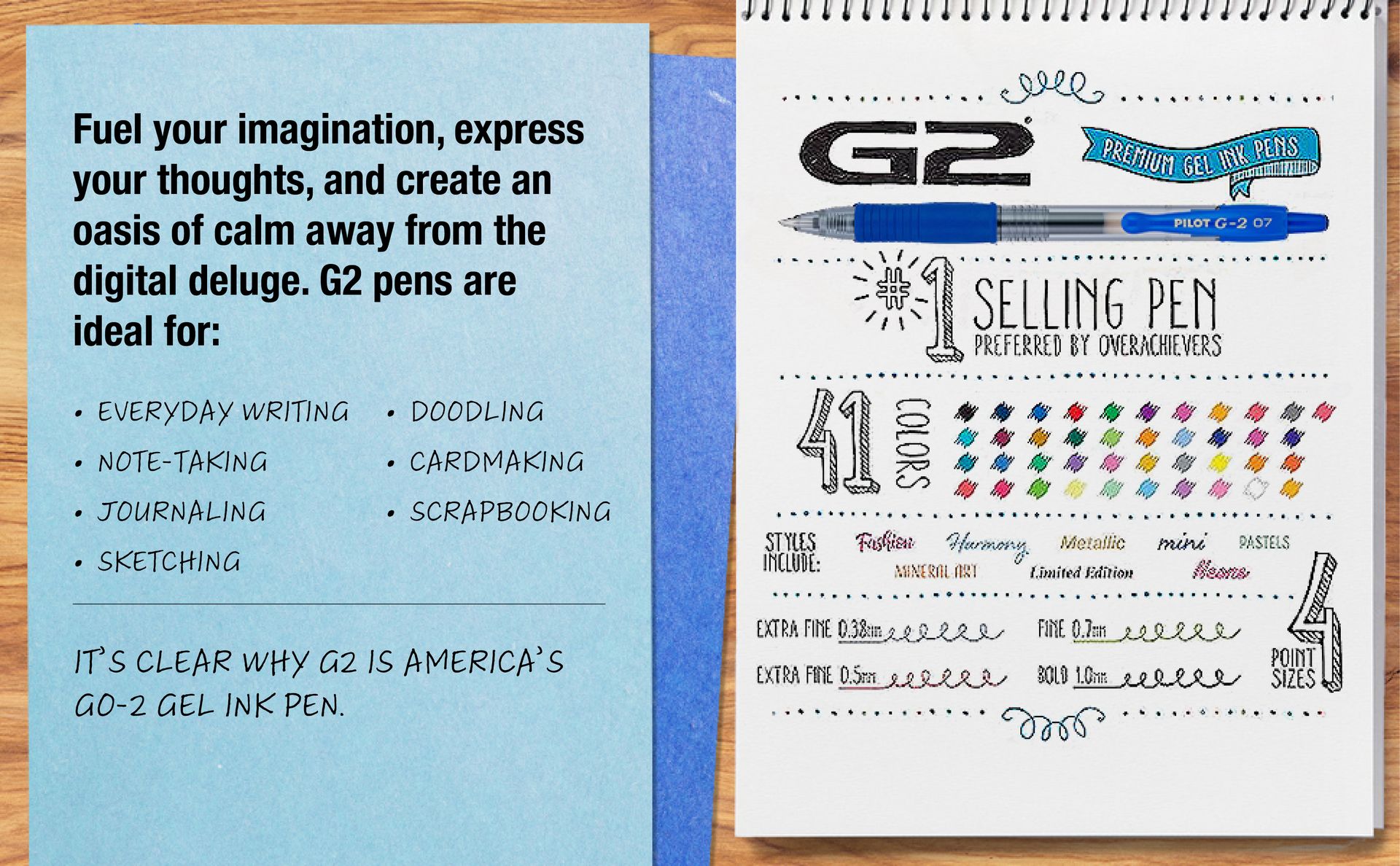 PILOT G2 Premium Gel Pens, Fine Point 0.7mm, Blue Ink, 12-Pack