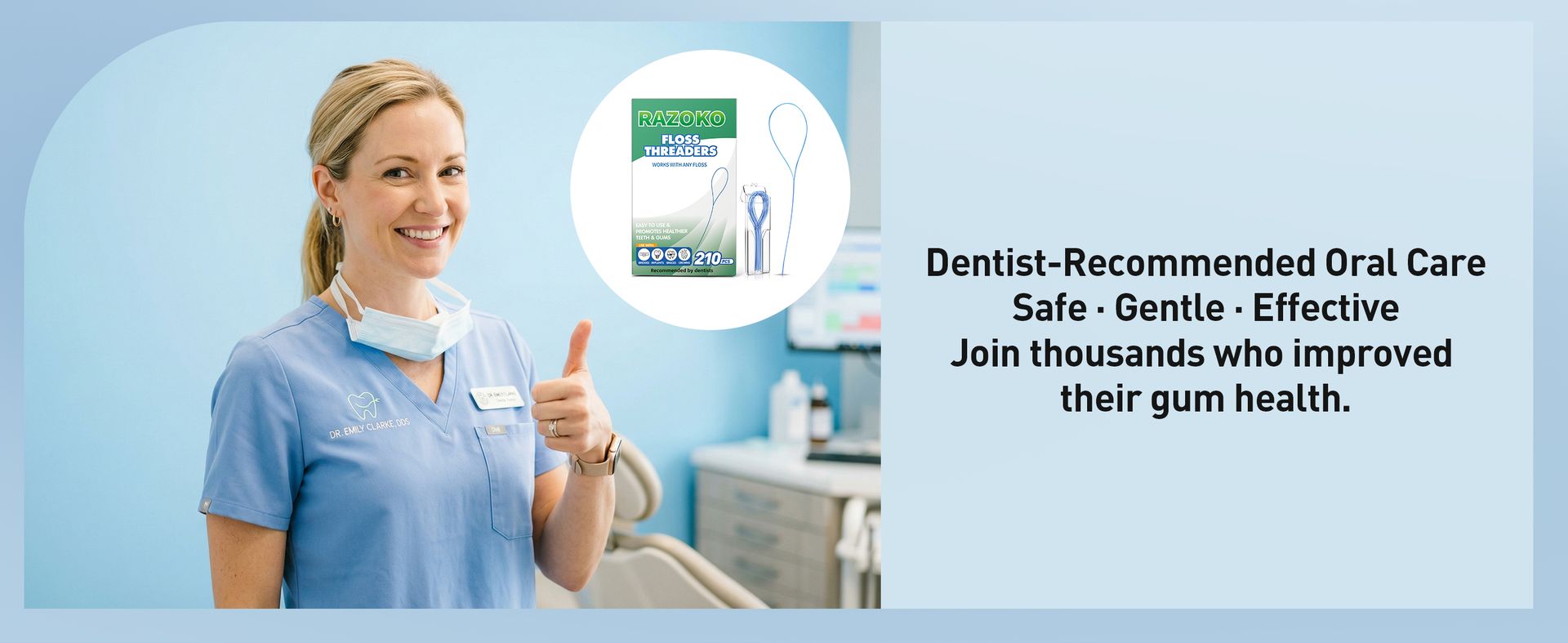 RAZOKO Dental Floss Threaders for Braces & Orthodontic Care