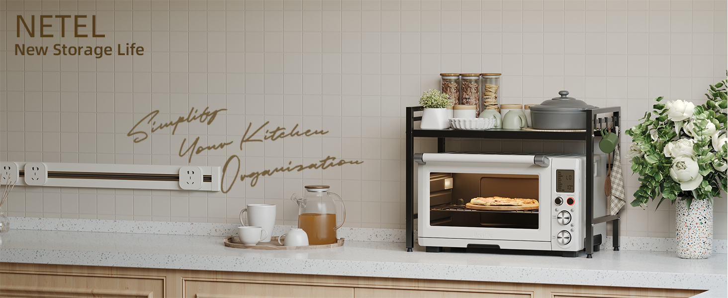 NETEL 3 Tier Expandable Microwave Stand countertop,Microwave Oven Rack