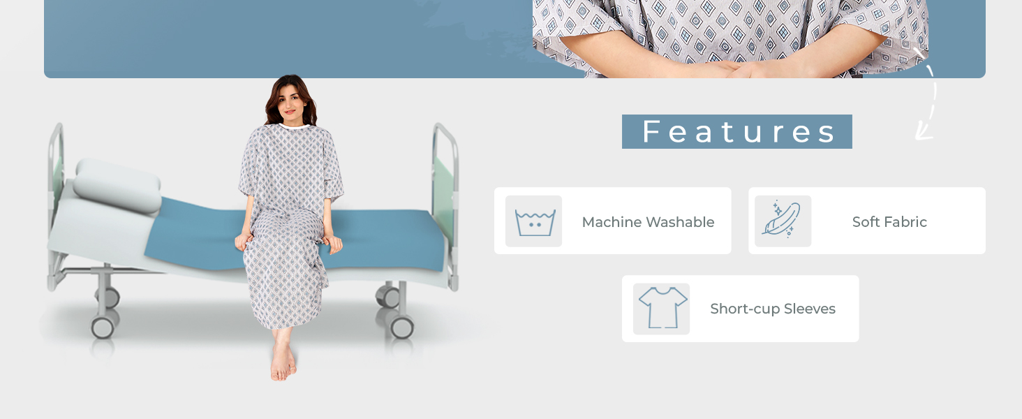 Utopia Care Hospital Gowns Back-Tie Patient Gowns Women Men Fits up to 2XL