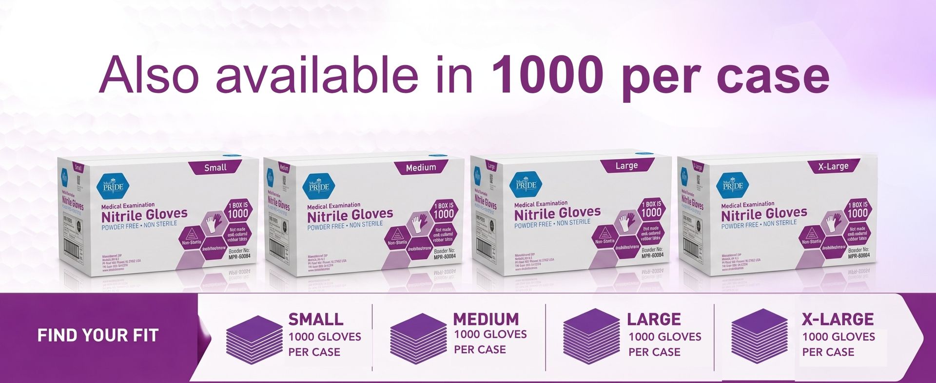 MedPride Powder-Free Nitrile Exam Gloves, X-Large (Pack of 100)