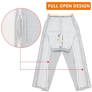 WEEOATAR Unisex Patient Pants,Bedridden Patient Clothing,Disability Clothing with Zippers,Hospital Gowns Nursing Aid