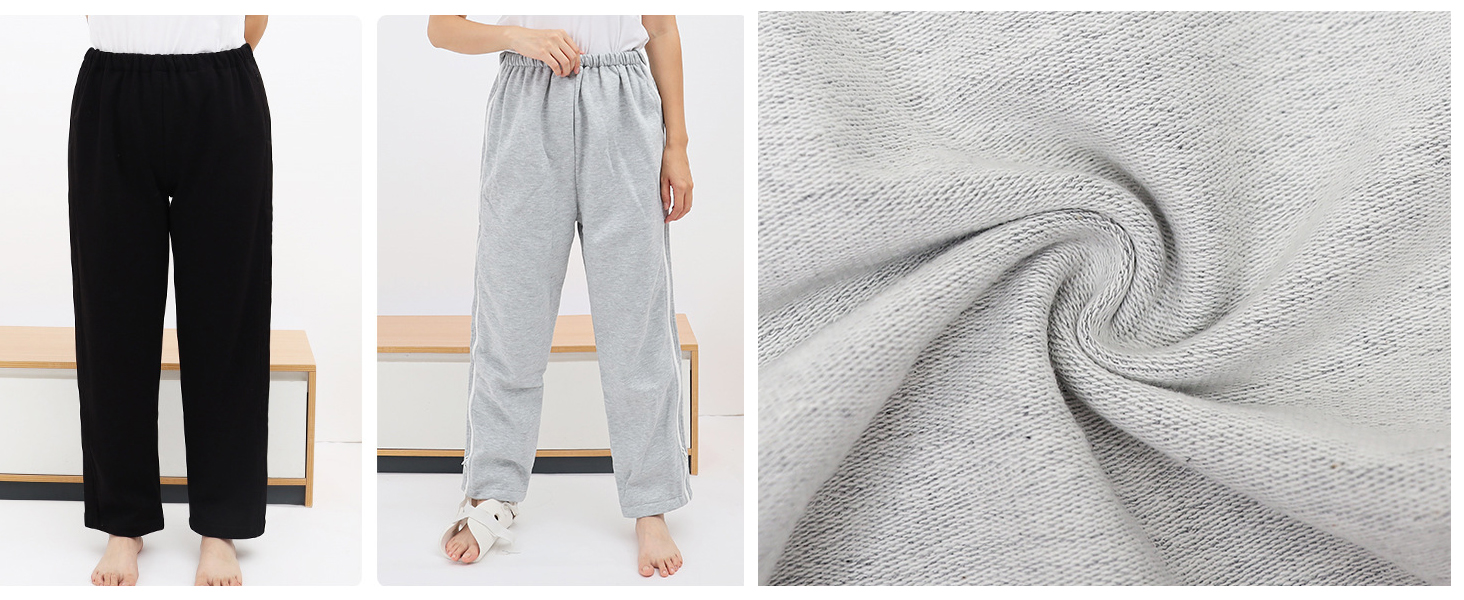 Unisex Side Zipper Bedridden Patient Clothing,Patient Pants,Tear Away Pants,Soft Cotton Material