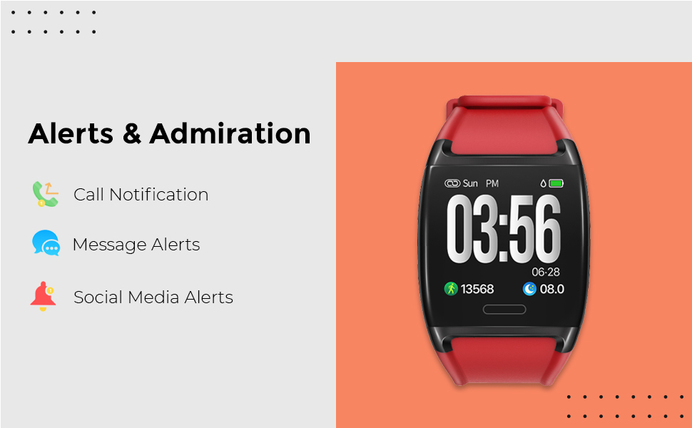 Watch Activity Tracker, Heart Rate Monitor, Smart Activity Tracker, Alert for Android and iPhone (White)
