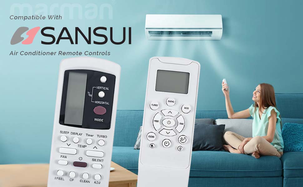 marman® Compatible with Sansui AC Remote Control Model 293 Suitable for 1 | 1.5 | 2 Ton Split and Window Air Conditioner – Match Remote Key by Key with Existing Remote Control