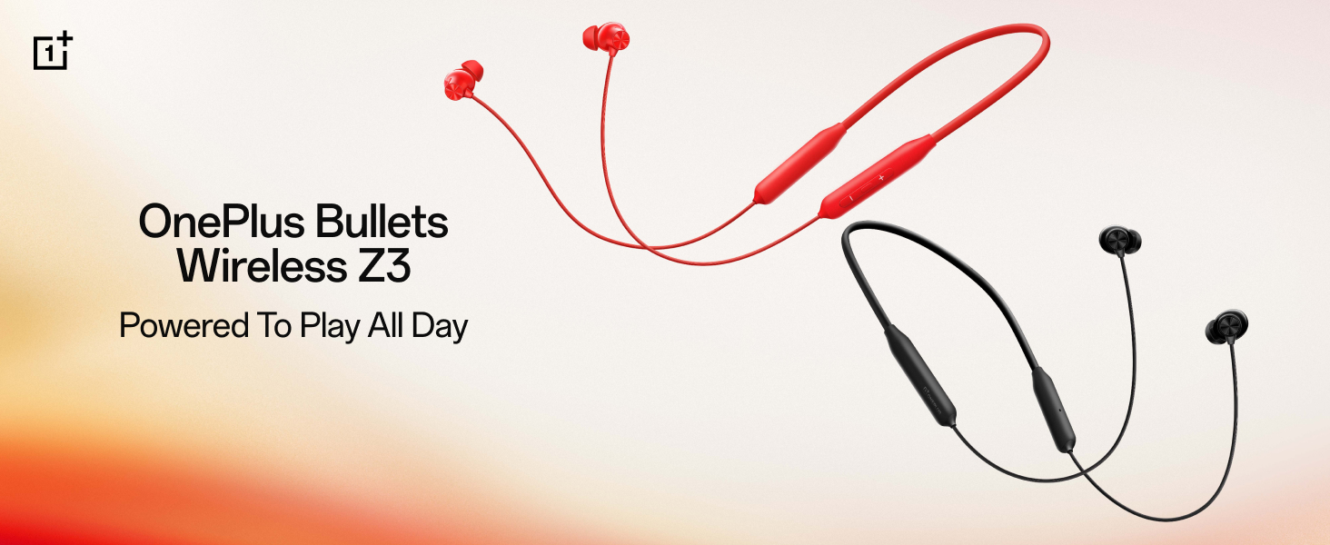 OnePlus Bullets Wireless Z3 in-Ear Neckband with 12.4mm Drivers, 3D Spatial Audio,10 mins Charge for 27 hrs Playback, AI Call Noise Cancellation, 4 EQ preset, Dynamic bass Enhancement & BT5.4