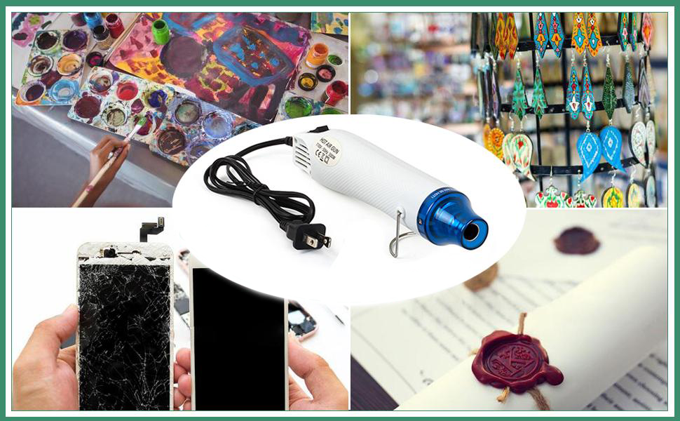 Urban Box 300W Mini Heat Gun for Crafts - Dual-Temperature Epoxy Resin Bubble Buster, Embossing Tool, Shrink Wrap, Drying Crafts, and Tumbler Painting
