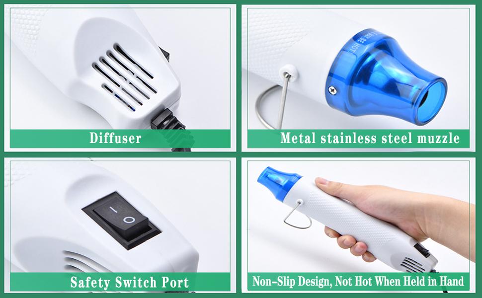 Urban Box 300W Mini Heat Gun for Crafts - Dual-Temperature Epoxy Resin Bubble Buster, Embossing Tool, Shrink Wrap, Drying Crafts, and Tumbler Painting