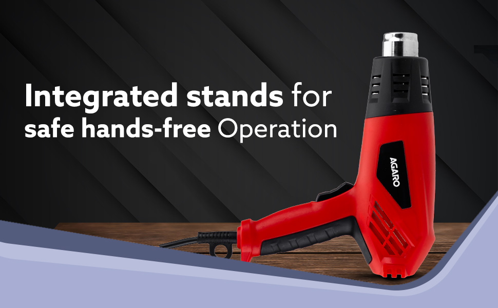 AGARO 2000W Heat Gun Dual Temperature and Air Flow Control with 4 Nozzle Attachments, Hot Air Heating helps in Shrink Wrapping, Paint Removal, Rusted Bolt Stripping,Wire Shrinking, Crafting HG2120