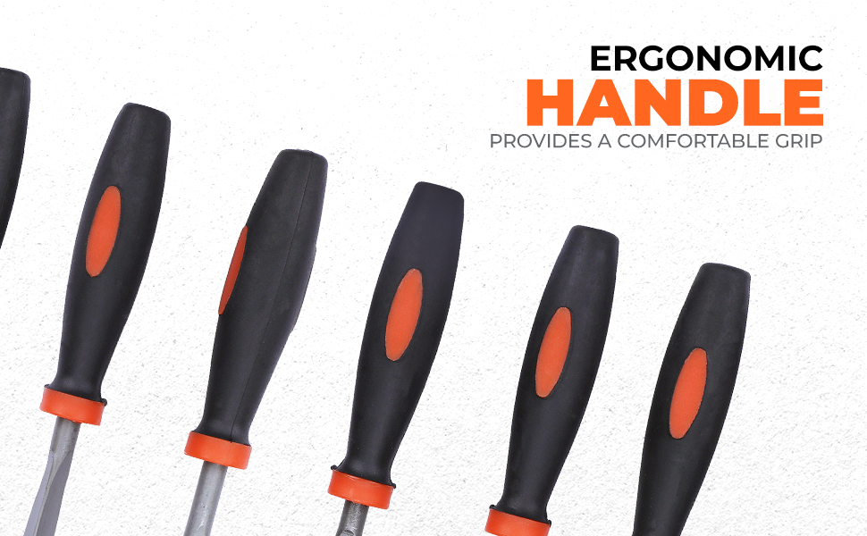 BLACK+DECKER BDHT22148 174mm 6-Piece Steel Needle File Set for Cutting & Smootheing Out Surfaces Ideal for Wood, Metal, Plastic for Home & DIY Use, ORANGE & BLACK