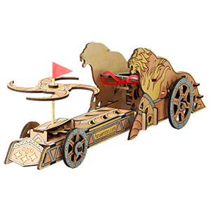 Funvention Da Vinci Chariot DIY Wooden Mechanical Model Science Educational Toy - STEM Learning Kit for Kids 3D Puzzle