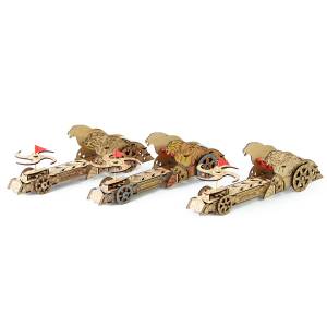 Funvention Da Vinci Chariot DIY Wooden Mechanical Model Science Educational Toy - STEM Learning Kit for Kids 3D Puzzle