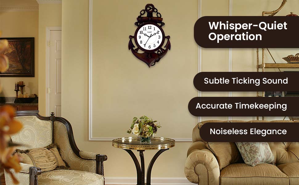 Kadio Analog 39 cm X 26 cm Wall Clock (Black, with Glass, Standard)