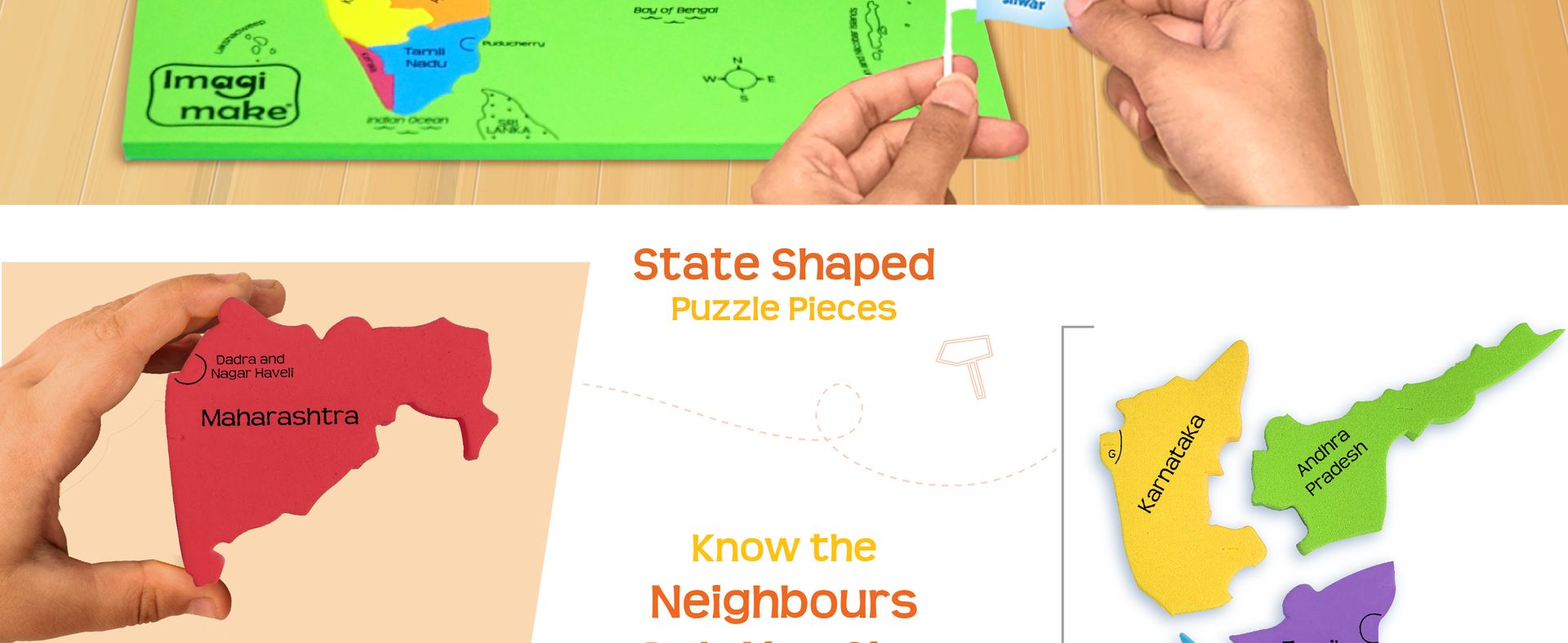 Imagimake Mapology India with State Capitals | Educational Toy | Age 5+