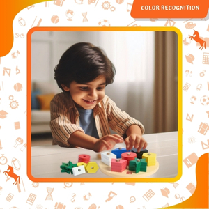 Skillofun Wooden Beads Pattern Box for Kids | Multicolor Bead Kit for Sequencing & Threading | Color Sorting, Shape Matching & Fine Motor Skills Activity Set | Ideal Educational Gift for Age 3+ Years