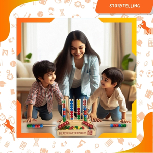 Skillofun Wooden Beads Pattern Box for Kids | Multicolor Bead Kit for Sequencing & Threading | Color Sorting, Shape Matching & Fine Motor Skills Activity Set | Ideal Educational Gift for Age 3+ Years