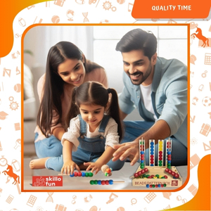 Skillofun Wooden Beads Pattern Box for Kids | Multicolor Bead Kit for Sequencing & Threading | Color Sorting, Shape Matching & Fine Motor Skills Activity Set | Ideal Educational Gift for Age 3+ Years