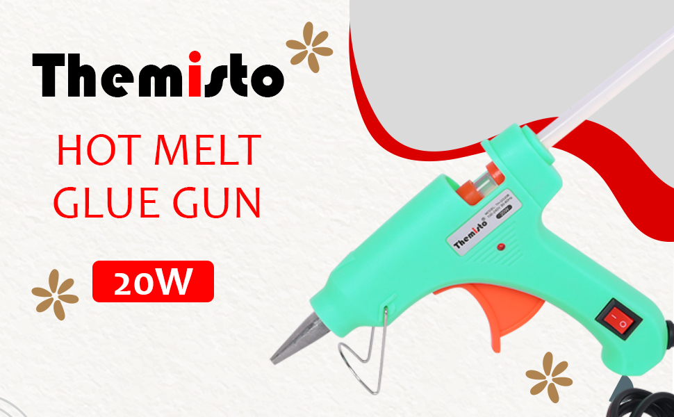THEMISTO 20 Watt Mini Hot Melt Glue Gun with 10 Glue Sticks for DIY Art and Crafts…