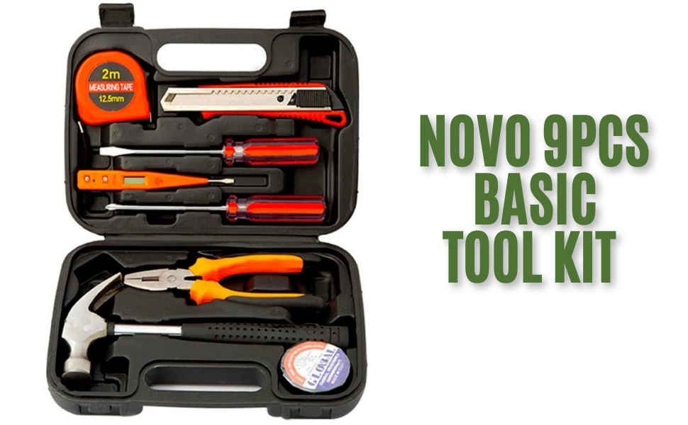 Novo 9 in 1Pcs Basic set, Home Screwdriver set For Women Men Students Kit,Set Box With Tools Included,Small Tool For Diy Kit,Household Repair,College Dorm Essentials (Gray)