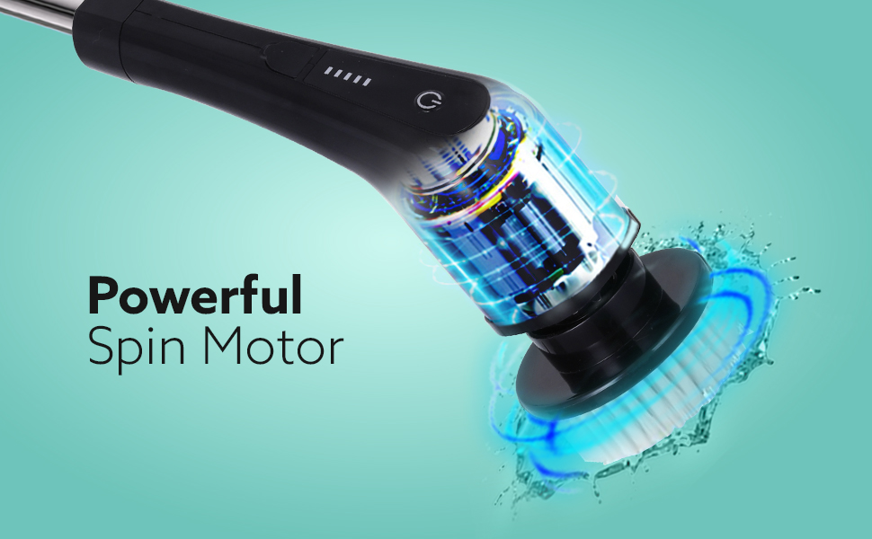 AGARO Royal Electric Spin Scrubber, Cleaning Brush Scrubber for Home, 400RPM/Mins - 8 Replaceable Brush Heads - 90Mins Work Time,3 Adjustable Size,2 Adjustable Speeds for Bathroom,Glass, Car, Black