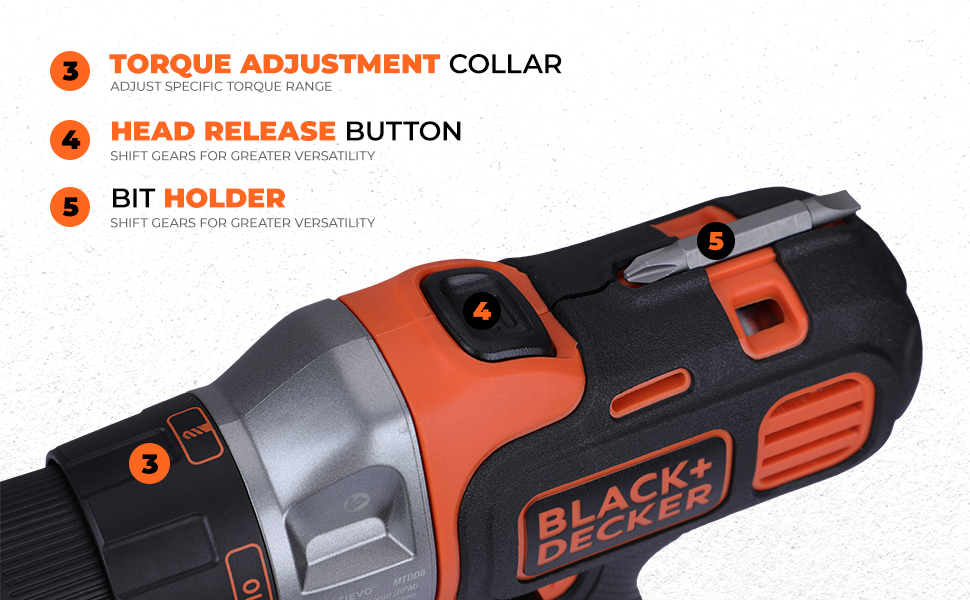 BLACK+DECKER MT218K-GB 18V 10mm Li-ion Cordless Multi-Evo Multitool Starter Kit with Drill Driver Head (Orange)