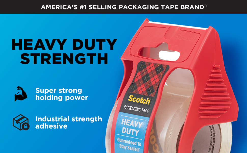 Scotch Heavy Duty Packing Tape, 1.88 in x 800 in, 6 Rolls