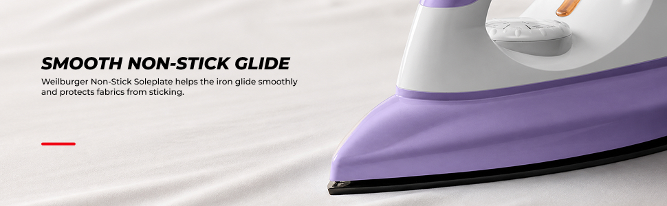 USHA Armor 1100 watts Dry Iron with Shock Proof Plastic Body | Single Coat Black Non Stick Soleplate for Longer Durability|Overheat Safety Shutoff |180° Swivel Cord | 2 Years Warranty|(Purple & White)