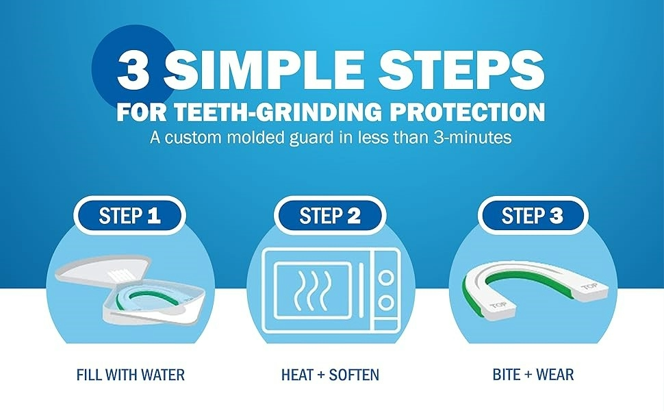 Oral-B Mouth Guard for Grinding Teeth at Night - Nighttime Dental Guard – Moldable Night Guard with Scope Mint Flavor – Less Than 3-Minutes for Custom Teeth Protection