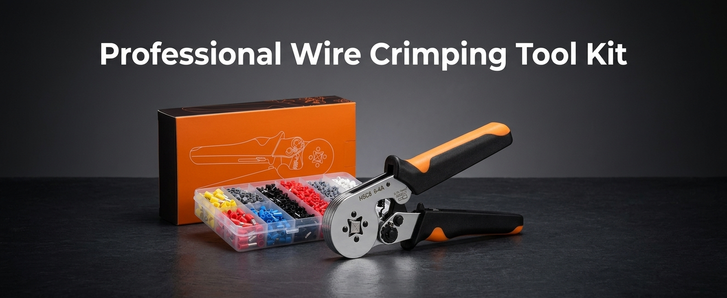 HASTHIP Wire Crimping Tool Kit, Ferrule Crimper, 1200PCS AWG 22-7