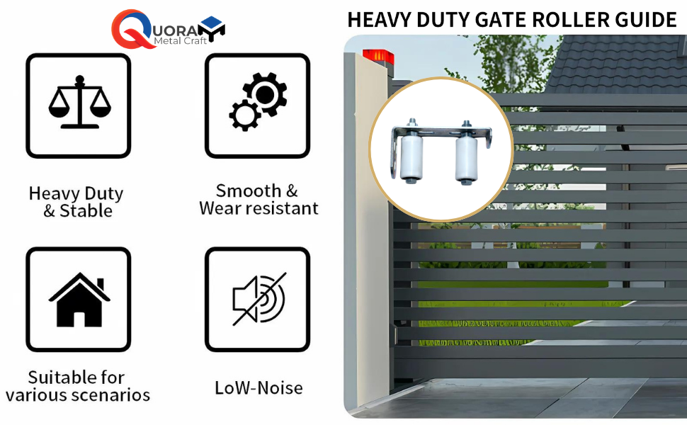 Heavy Duty Adjustable Sliding Gate Guide Roller with Double Ball Bearing Nylon Wheels
