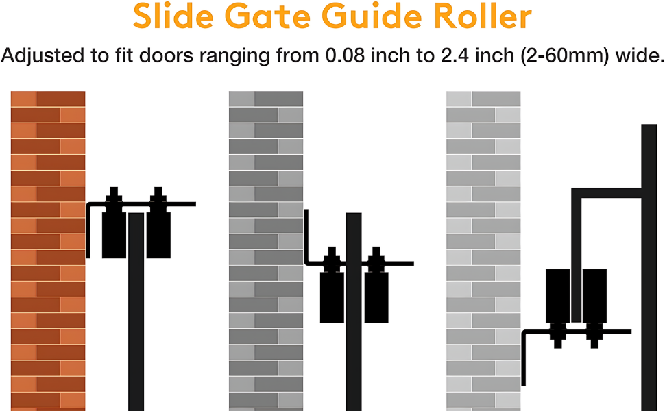 Heavy Duty Adjustable Sliding Gate Guide Roller with Double Ball Bearing Nylon Wheels