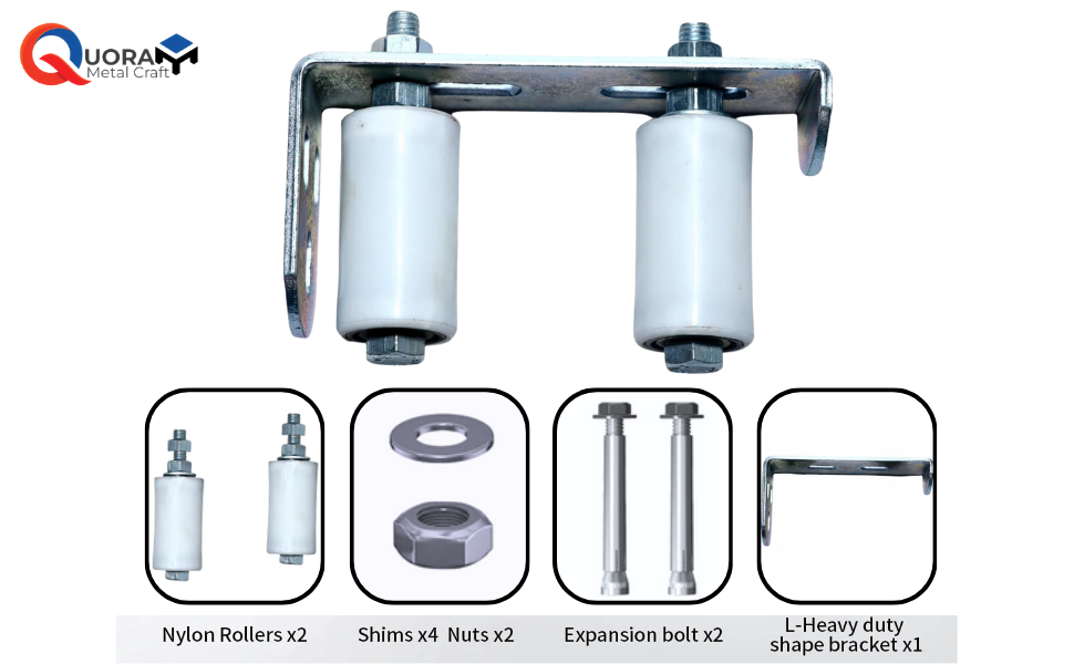Heavy Duty Adjustable Sliding Gate Guide Roller with Double Ball Bearing Nylon Wheels