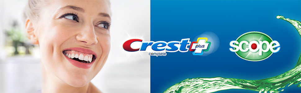 Crest + Scope Whitening Toothpaste - Pack of 3, 5.4 Oz Tubes - Anticavity Fluoride Toothpaste, Fresh Breath, Kills Germs - Tartar Protection, Enamel Protection - Minty Fresh Flavor