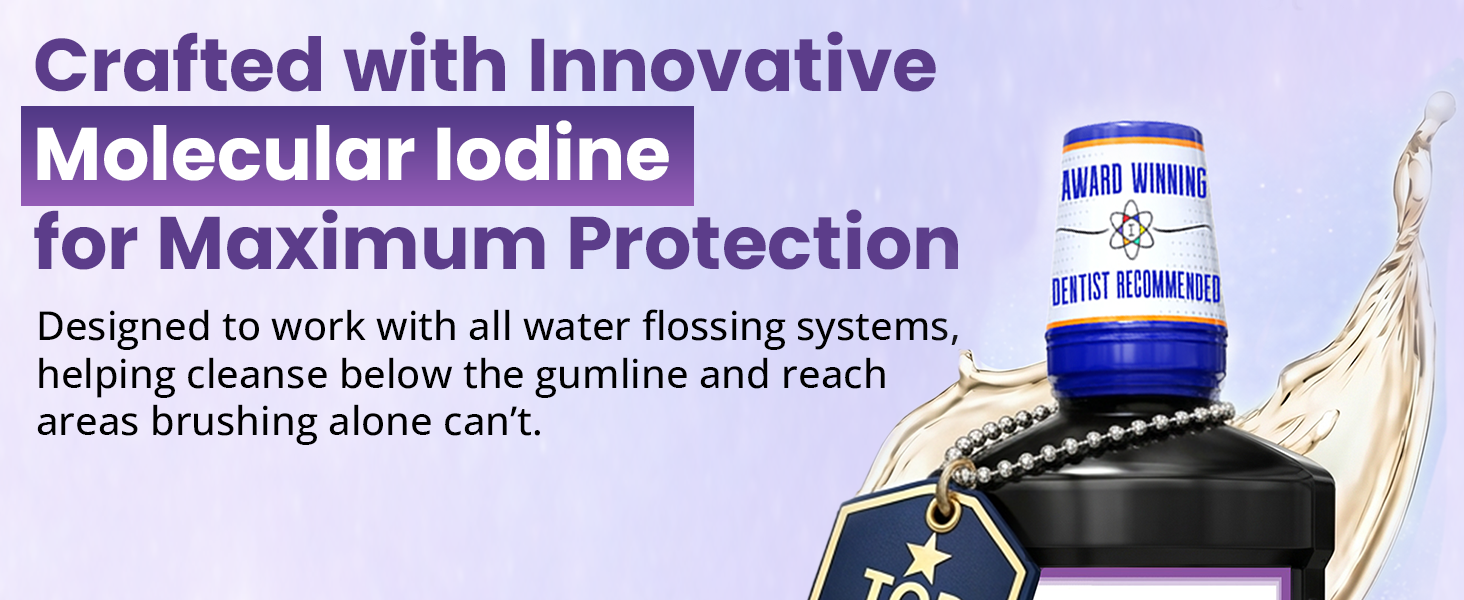 ioRinse Dental Irrigant with Molecular Iodine for Waterpik, Water Flossers