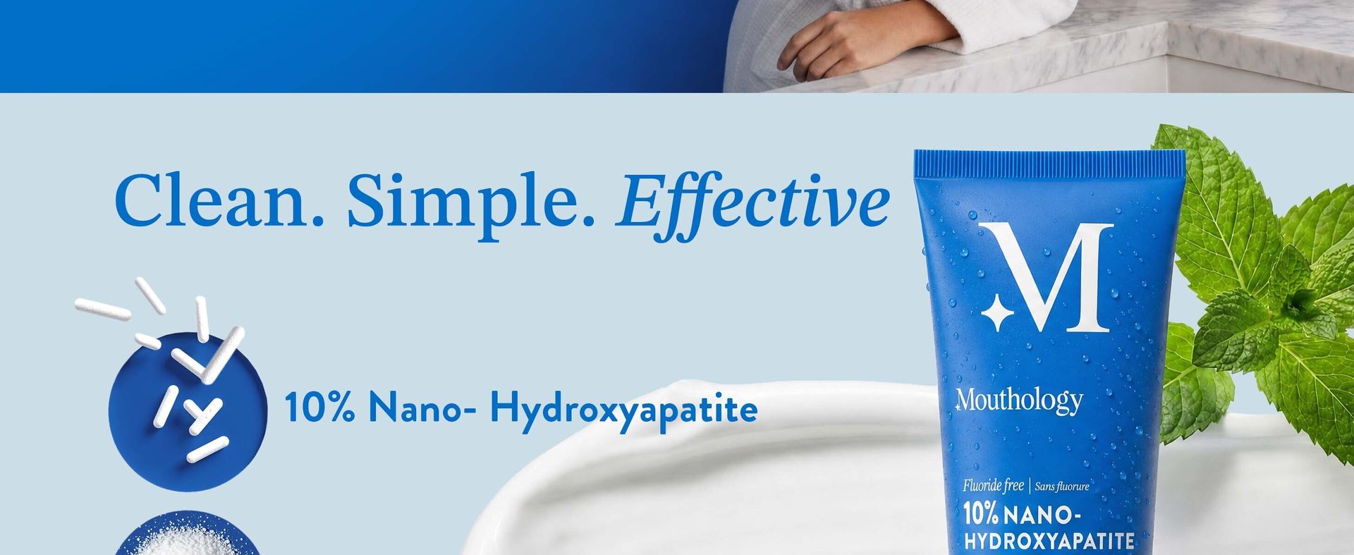Mouthology 10% Nano Hydroxyapatite Toothpaste Fluoride Free, Whitening*, Rod Shaped nHA, Xylitol Toothpaste for Adults, Enamel Care*, Sensitive Teeth*, SLS Free, Mint 4oz (USA Made) Package May Vary
