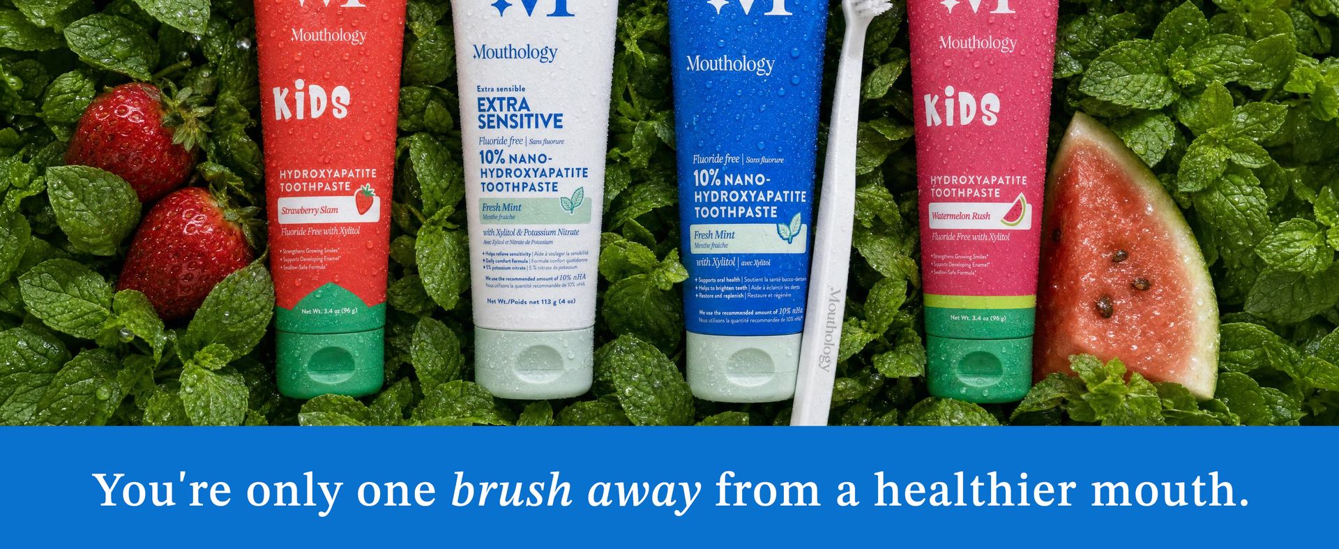 Mouthology 10% Nano Hydroxyapatite Toothpaste Fluoride Free, Whitening*, Rod Shaped nHA, Xylitol Toothpaste for Adults, Enamel Care*, Sensitive Teeth*, SLS Free, Mint 4oz (USA Made) Package May Vary