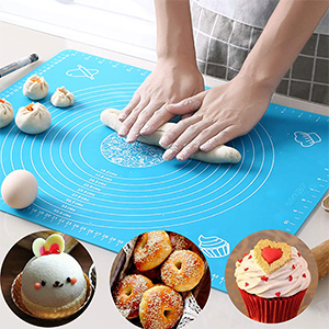 E-COSMOS® Silicone Baking Mat Silicone Chapati Atta Kneading Mat Non-Stick Fondant Rolling Mat Stretchable for Kitchen Roti Chapati (Baking Mat 50 * 40 cm) (Multicolor)