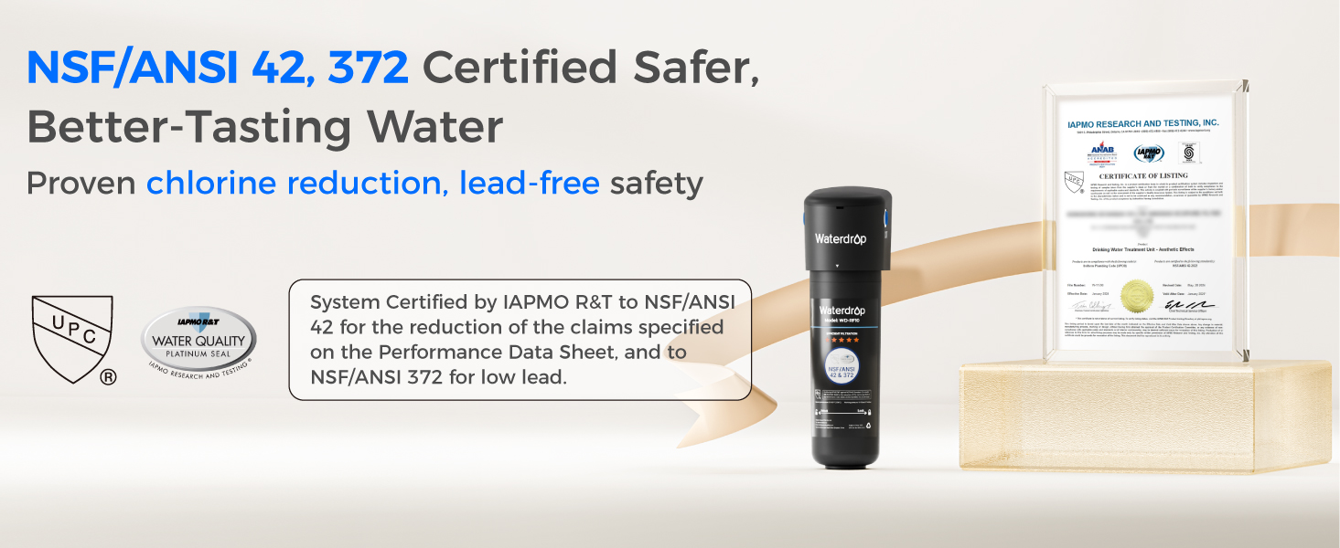 Waterdrop 10UB Under Sink Water Filter System with Dedicated Faucet
