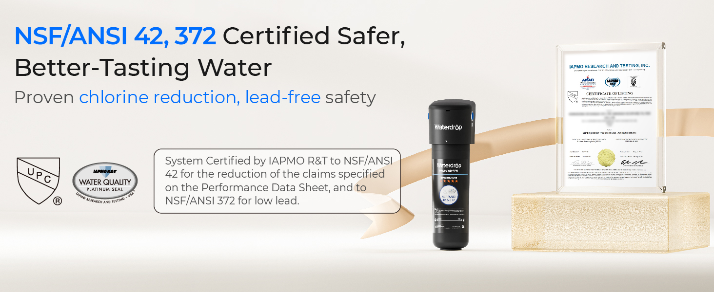 Waterdrop 10UA Under Sink Water Filter System, NSF/ANSI 42 Certified 1 Year