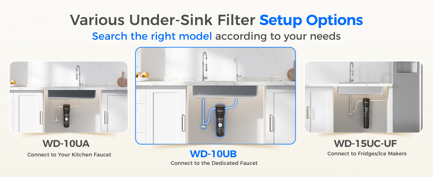 Waterdrop 10UB Under Sink Water Filter System with Dedicated Faucet