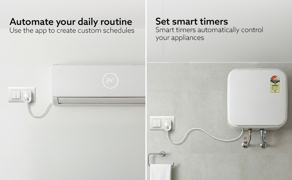 AGARO Regency 16A Wi-Fi Smart Plug with Energy Monitoring & App Control, Compatible with Alexa & Assistant, Voice Control for Geyser, AC & Other Heavy Appliances, Timer & Scheduling, White