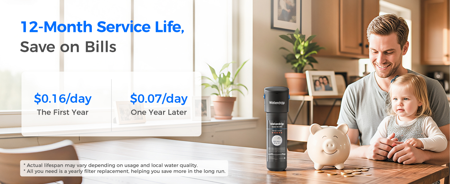 Waterdrop 10UB Under Sink Water Filter System with Dedicated Faucet