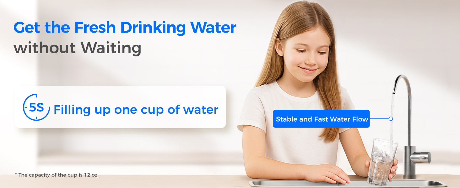Waterdrop 10UB Under Sink Water Filter System with Dedicated Faucet