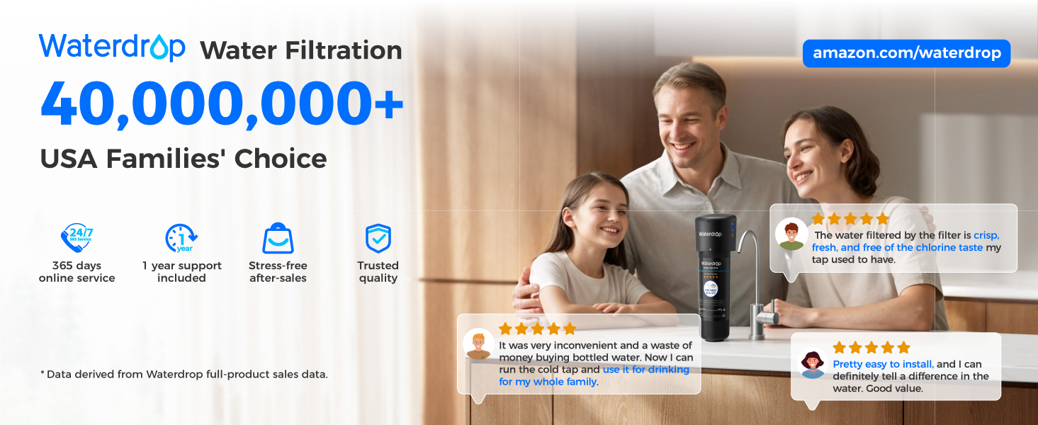 Waterdrop 10UB Under Sink Water Filter System with Dedicated Faucet