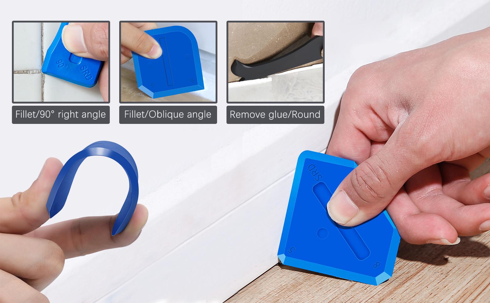 King&Charles Silicone Caulking Tool Kit, 3in1 Caulk&Grout Remover Tool