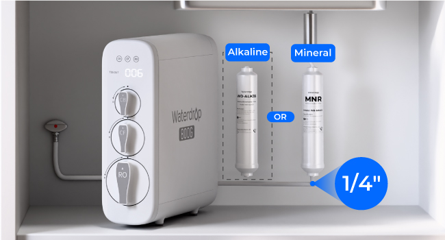 Waterdrop G3P800 Tankless Reverse Osmosis Water Filter System, 800 GPD