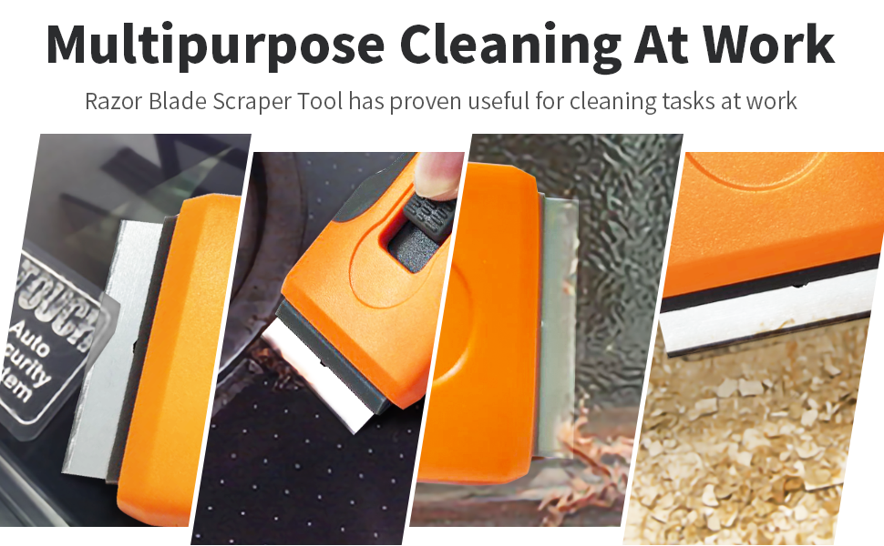 Razor Blade Scraper Tool with 15pcs Extra Blades, Cleaning Razor Scraper for Glass, Glass Top Stove Scraper for Oven Door, Cooktop Scraper, Glass Scraper Cleaning Paint from Glass