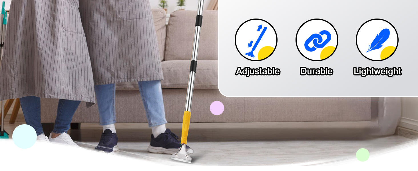 DIYSELF Scraper Tool 5.4 ft (65 in), Adjustable Floor Scraper